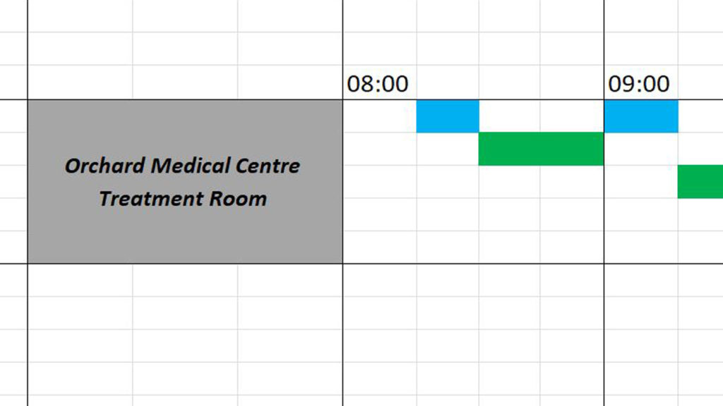 an illustraton of appointments at the Treatment Room